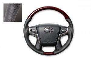 Руль Brown Wood Black Stitch для Toyota Land Cruiser 200 V8 2015-